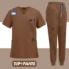 NEW Surgical Nurse Uniforms Medical Scrubs Set Beauty Salon Lab Workwear Clinical Scrub Top+ Pants Doctor Nursing Suit Woman Men - Image 15