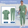 Nurse Accessories Men Scrubs Sets Medical Uniforms Pet Grooming Surgery Overall Suit Dental Clinic Work Clothes Surgical Uniform - Image 8