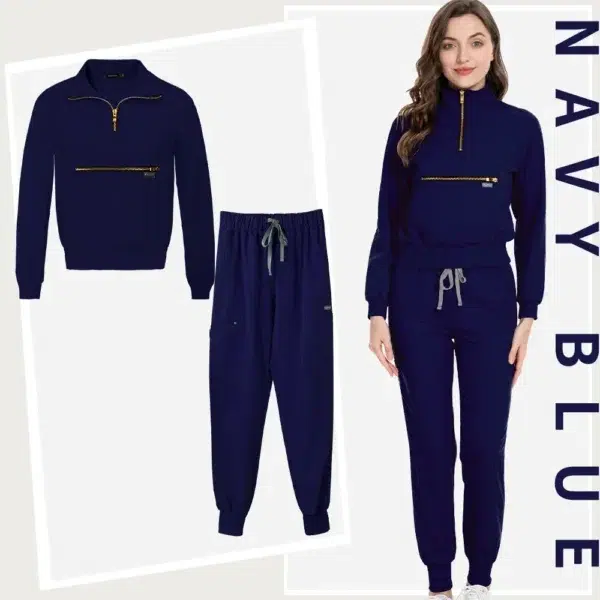 Nurse Uniforms Short Long Sleeve Scrub Tops With Pocket Pants Spa Beauty Salon Workwear Medical Scrubs Set Fashion Jogging Suits - Image 11