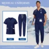Nurse Accessories Men Scrubs Sets Medical Uniforms Pet Grooming Surgery Overall Suit Dental Clinic Work Clothes Surgical Uniform - Image 16
