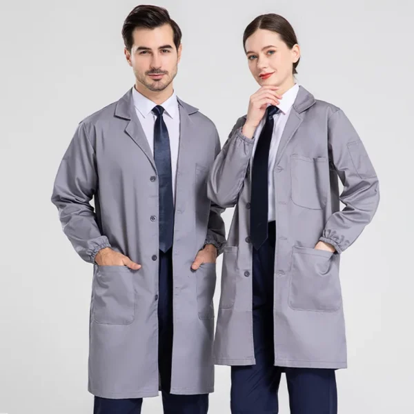 Anti Static Lab Coat Blue Women Men Lab Supplies Female Male Food Factory Uniforms Long Sleeves Electrical Robes Worker Uniforms - Image 10