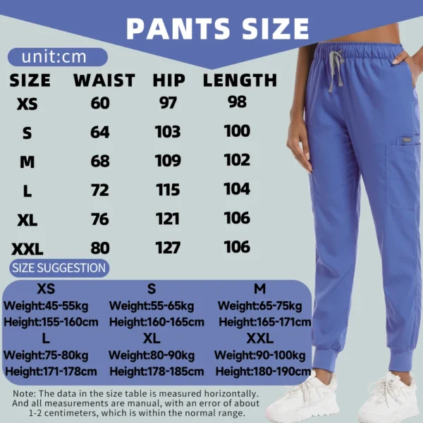 New Jogger Women Men Medical Scrub Work Bottoms Unisex Stretch Beauty Trousers Clinic Doctor Nurse Pants - Image 7