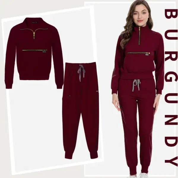 Nurse Uniforms Short Long Sleeve Scrub Tops With Pocket Pants Spa Beauty Salon Workwear Medical Scrubs Set Fashion Jogging Suits - Image 10