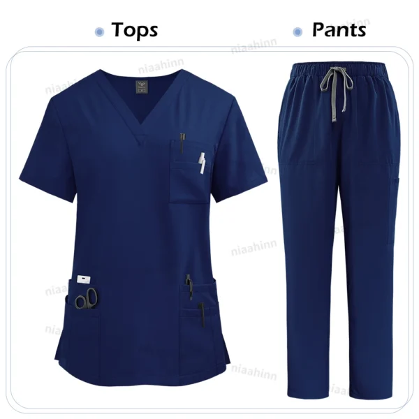 High Quality Medical Clothing for Women Uniform Nurse Lab Coat Unisex Wholesale Tops and Pants Suits Nursing Scrubs Uniforms Set - Image 10