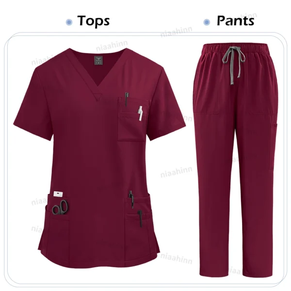 High Quality Medical Clothing for Women Uniform Nurse Lab Coat Unisex Wholesale Tops and Pants Suits Nursing Scrubs Uniforms Set - Image 8