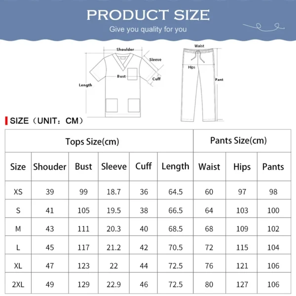 Scrubs Uniform Suit Short Sleeve V-neck Tops+jogger Pants Set Nursing Uniform Women Multicolor Pet Doctor Scrub Medical Workwear - Image 3
