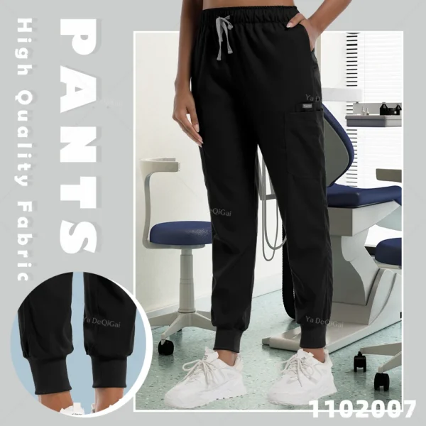 New Jogger Women Men Medical Scrub Work Bottoms Unisex Stretch Beauty Trousers Clinic Doctor Nurse Pants - Image 9