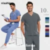 Nurse Accessories Men Scrubs Sets Medical Uniforms Pet Grooming Surgery Overall Suit Dental Clinic Work Clothes Surgical Uniform - Image 2