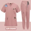 NEW Surgical Nurse Uniforms Medical Scrubs Set Beauty Salon Lab Workwear Clinical Scrub Top+ Pants Doctor Nursing Suit Woman Men - Image 2