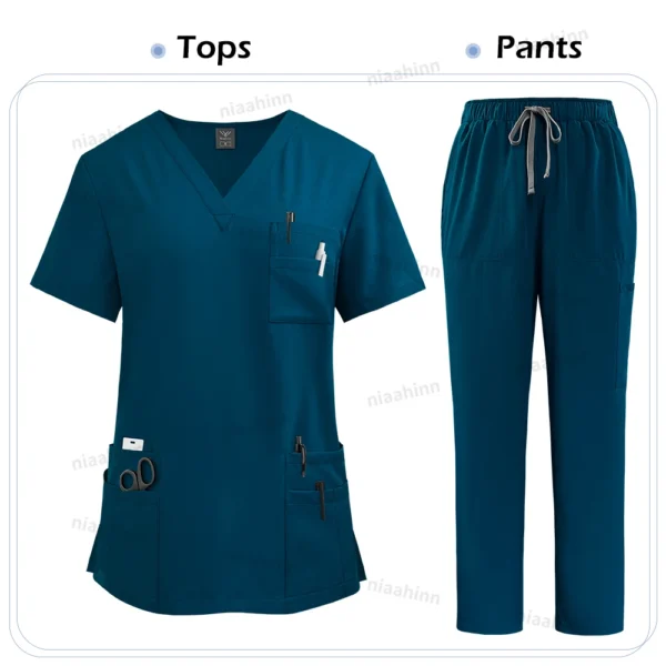 High Quality Medical Clothing for Women Uniform Nurse Lab Coat Unisex Wholesale Tops and Pants Suits Nursing Scrubs Uniforms Set - Image 14