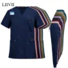 NEW Surgical Nurse Uniforms Medical Scrubs Set Beauty Salon Lab Workwear Clinical Scrub Top+ Pants Doctor Nursing Suit Woman Men - Image 3
