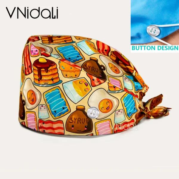 christmas skeleton Printing Adjustable Scrub Cap Surgical Cap Woman and man Veterinary Pet Shop Scrub Hat Dentist Working Cap - Image 8