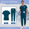 Nurse Accessories Men Scrubs Sets Medical Uniforms Pet Grooming Surgery Overall Suit Dental Clinic Work Clothes Surgical Uniform - Image 15
