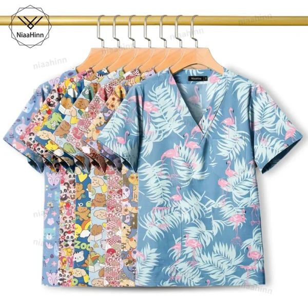 Cotton Printed womens Medical Uniforms for healthcare practitioners - Image 2