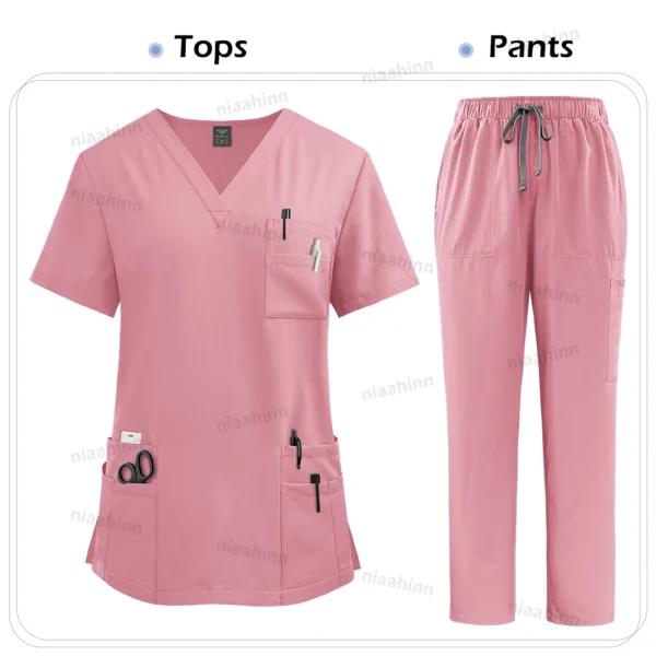 High Quality Medical Clothing for Women Uniform Nurse Lab Coat Unisex Wholesale Tops and Pants Suits Nursing Scrubs Uniforms Set - Image 16