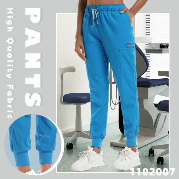 New Jogger Women Men Medical Scrub Work Bottoms Unisex Stretch Beauty Trousers Clinic Doctor Nurse Pants - Image 8
