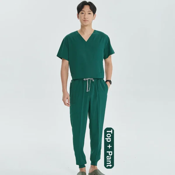 Unisex Medical Uniforms V-neck Top Jogger Pants Scrub Set Stretch Surgical Workwear Dentist Vet Nursing Suit Doctor Outfit S21 - Image 16
