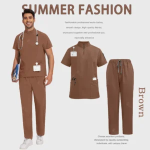 Unisex Medical Uniform Surgical Uniforms Woman Scrub Set Beauty Salon Workwear Clinical Scrubs Tops Pant Doctor Nursing Suit Men