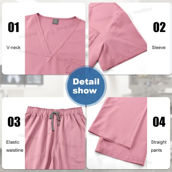 High Quality Medical Clothing for Women Uniform Nurse Lab Coat Unisex Wholesale Tops and Pants Suits Nursing Scrubs Uniforms Set - Image 7