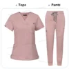 Niaahinn Minimalist Medical Scrub Set – Unisex Solid Color Workwear for Healthcare Professionals - Image 14