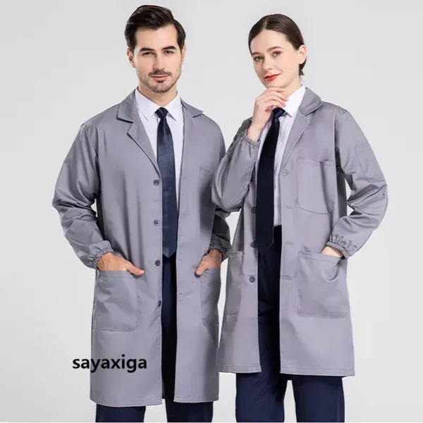 Anti Static Lab Coat Blue Women Men Lab Supplies Female Male Food Factory Uniforms Long Sleeves Electrical Robes Worker Uniforms