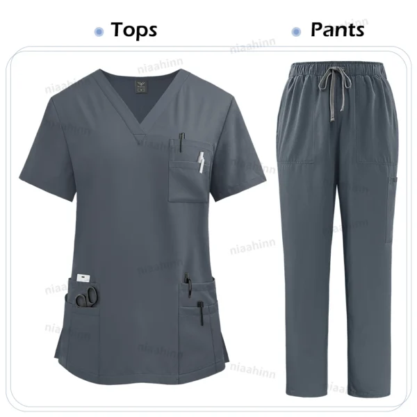 High Quality Medical Clothing for Women Uniform Nurse Lab Coat Unisex Wholesale Tops and Pants Suits Nursing Scrubs Uniforms Set - Image 13