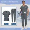 Nurse Accessories Men Scrubs Sets Medical Uniforms Pet Grooming Surgery Overall Suit Dental Clinic Work Clothes Surgical Uniform - Image 14
