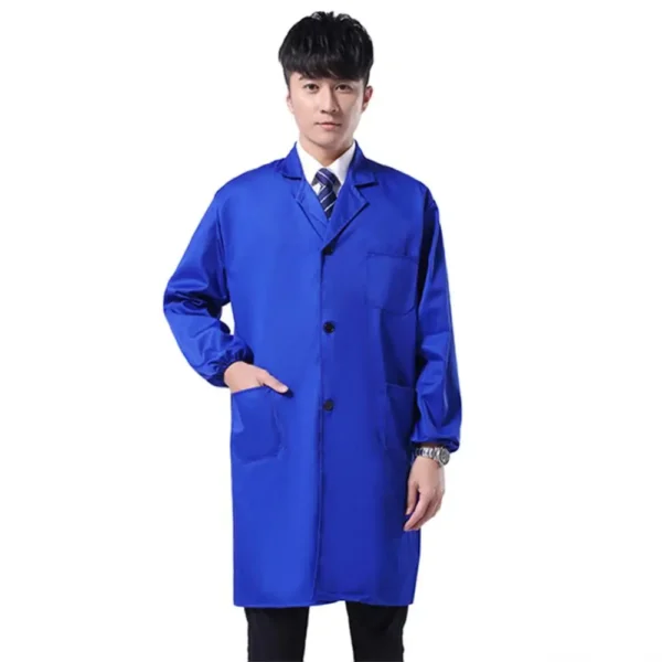 Dustproof Men Work Clothing Long Short Sleeve Buttons Pockets Warehouse Lab Coat Work Clothing - Image 10