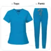 Niaahinn Minimalist Medical Scrub Set – Unisex Solid Color Workwear for Healthcare Professionals